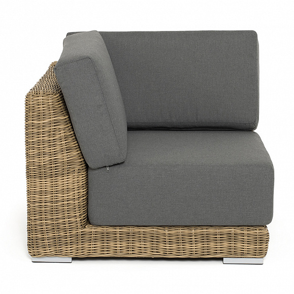 Капри модуль диванный угловой с подушками, цвет соломенный фото 2