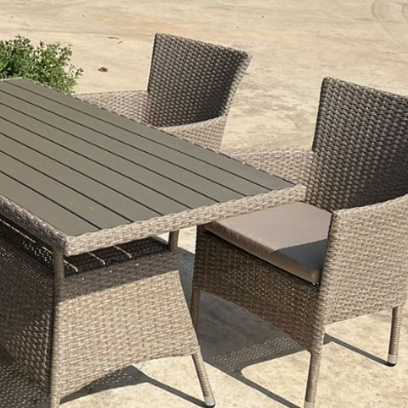 Комплект плетеной мебели AM-196/T196 Beige 4Pcs (4+1) фото 2