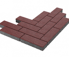 Тротуарная плитка Stellard Паркет 450x150x80 мм Красный