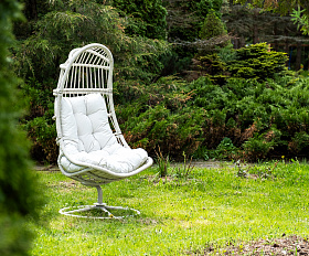 Севилья кресло-кокон из искусственного ротанга, цвет светло-серый