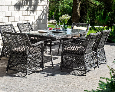 Обеденная Латте 4SIS группа плетеная, цвет графит
