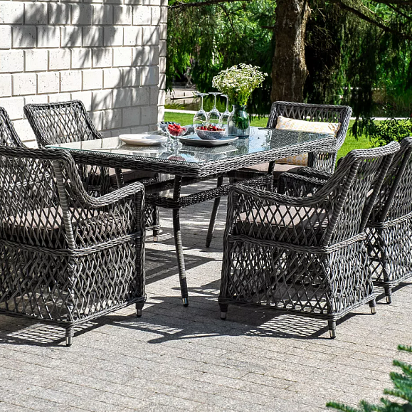 Обеденная Латте 4SIS группа плетеная, цвет графит фото 5