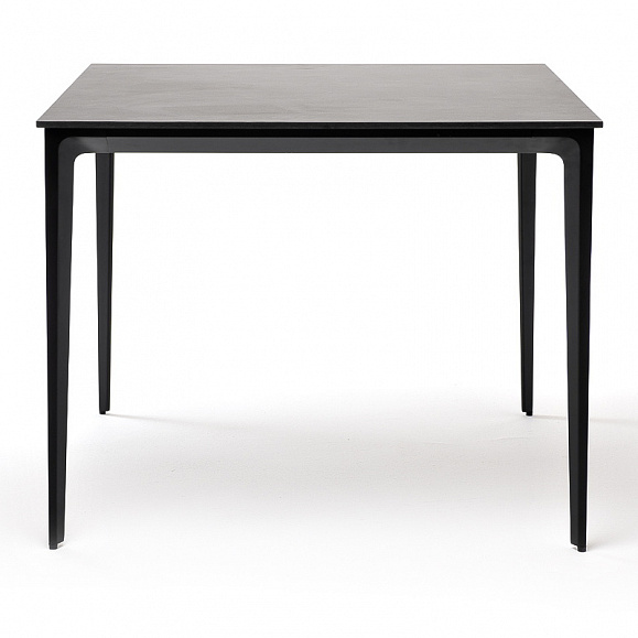 Малага обеденный стол из HPL 90х90см, цвет серый гранит, каркас черный фото 2