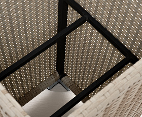 Капучино кашпо для цветов плетеное из искусственного ротанга, цвет бежевый