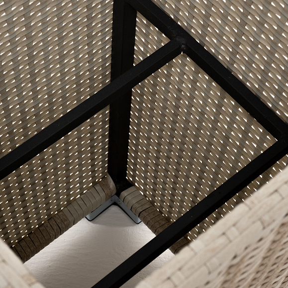 Капучино кашпо для цветов плетеное из искусственного ротанга, цвет бежевый фото 5