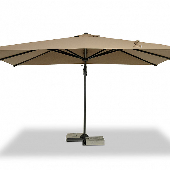 Римини зонт уличный 3х4м на боковой алюминиевой опоре, тент бежевый фото 4