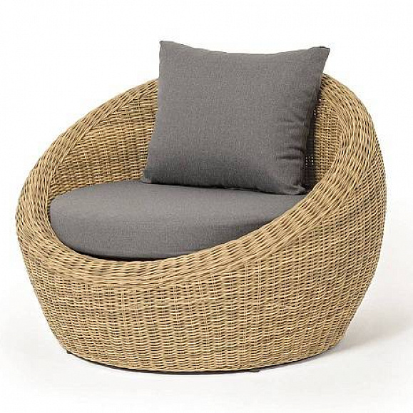 Кресло Барселона 4SIS из искусственного ротанга, цвет соломенный фото 1