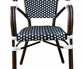 Кабри плетеный стул из искусственного ротанга, цвет черно-белый