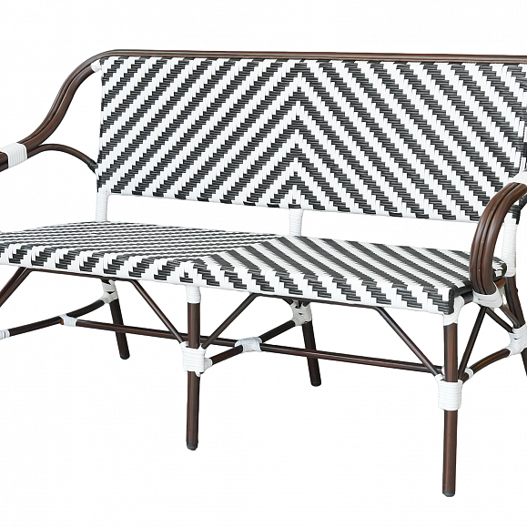 Кабри диван двухместный из искусственного ротанга, цвет черно-белый фото 1