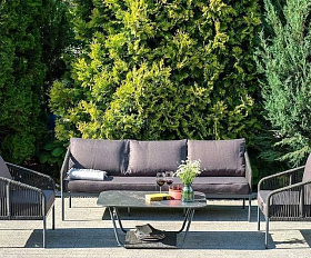 Плетеная лаунж-зона Канны 4SIS из роупа (веревки), цвет темно-серый