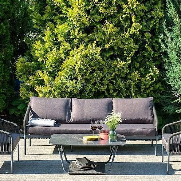 Плетеная лаунж-зона Канны 4SIS из роупа (веревки), цвет темно-серый фото 6