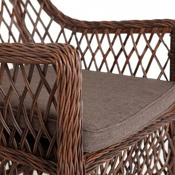 Плетеное кресло Латте 4SIS из искусственного ротанга, цвет коричневый фото 3