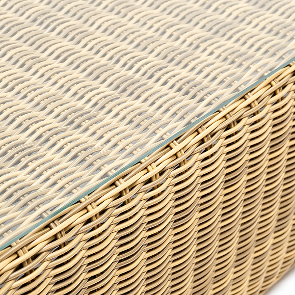 Боно журнальный столик из искусственного ротанга, цвет соломенный фото 7