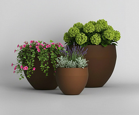 Кашпо Concretika Гира D50H43 Браун 050 3020