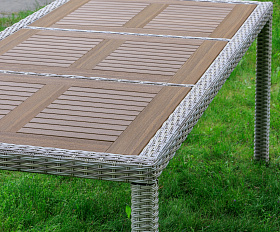 Обеденный стол Amelia Royal Family из искусственного ротанга 200 см, цвет бежевый