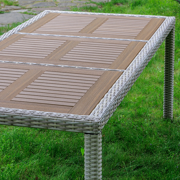 Обеденный стол Amelia Royal Family из искусственного ротанга 200 см, цвет бежевый фото 3