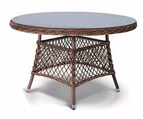 Плетеный круглый стол Эспрессо 4SIS из искусственного ротанга, цвет коричневый