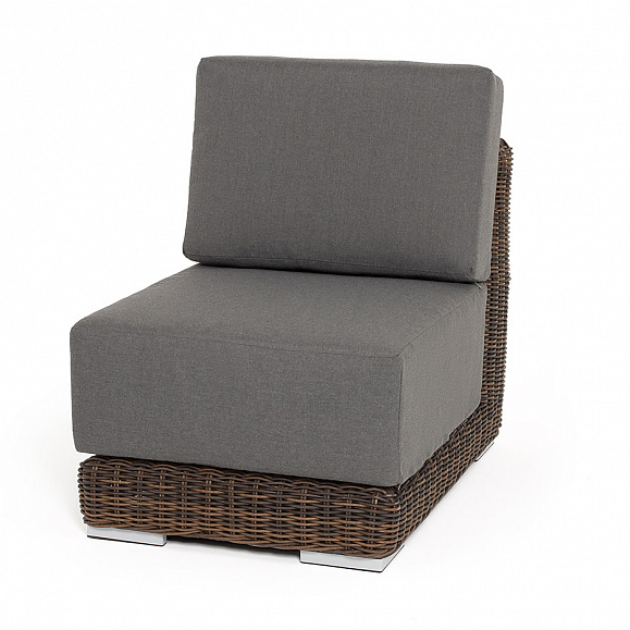 Капри модуль диванный прямой с подушками, цвет коричневый фото 1