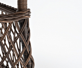 Эспрессо плетеный круглый стол, диаметр 80 см, цвет коричневый