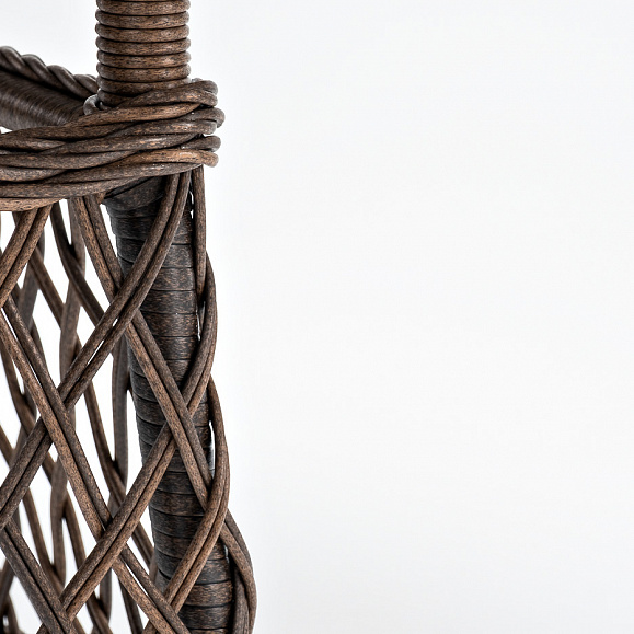 Эспрессо плетеный круглый стол, диаметр 80 см, цвет коричневый фото 5