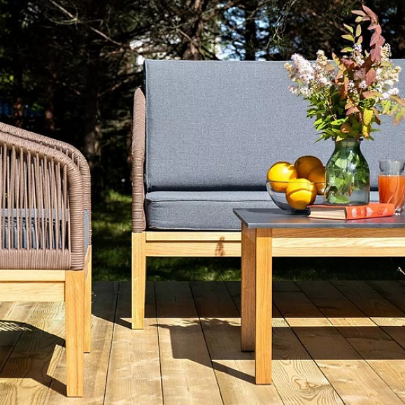 Лаунж-зона 4-местная Канны 4SIS из роупа (веревки), основание дуб, цвет коричневый фото 11