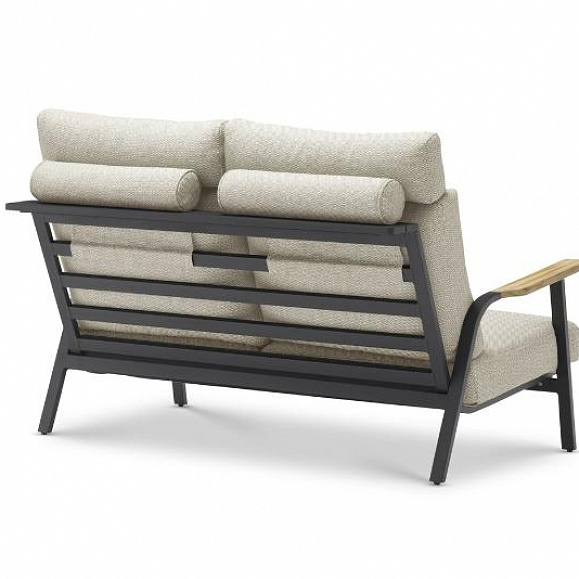 Комплект лаунж мебели Malmo Brafritid с 2-х местным диваном, антрацит/светло-серый, алюминий фото 4