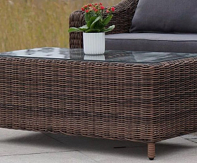 Журнальный столик Кон Панна 4SIS из искусственного ротанга, цвет коричневый