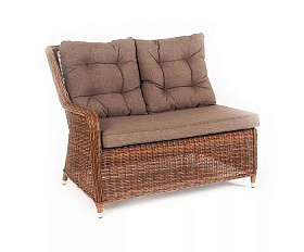 Правый модуль дивана Бергамо 4SIS из искусственного ротанга, цвет коричневый