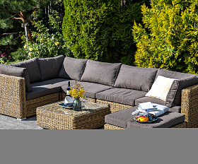 Лунго журнальный столик плетеный (гиацинт), цвет соломенный