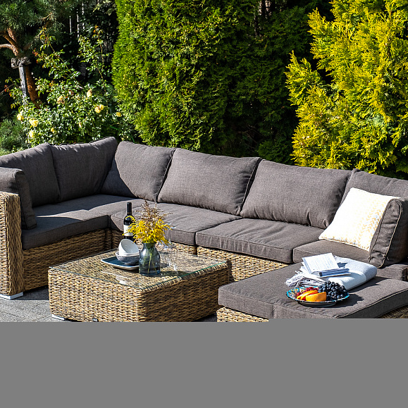 Лунго журнальный столик плетеный (гиацинт), цвет соломенный фото 7