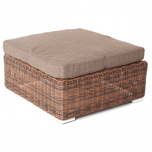 Лунго плетеная оттоманка с подушкой, цвет коричневый фото 1
