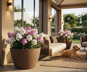 Кашпо Concretika Боул D80H45 Браун 050 3020