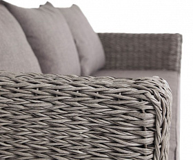 Диван трехместный Капучино 4SIS из искусственного ротанга (гиацинт), цвет графит