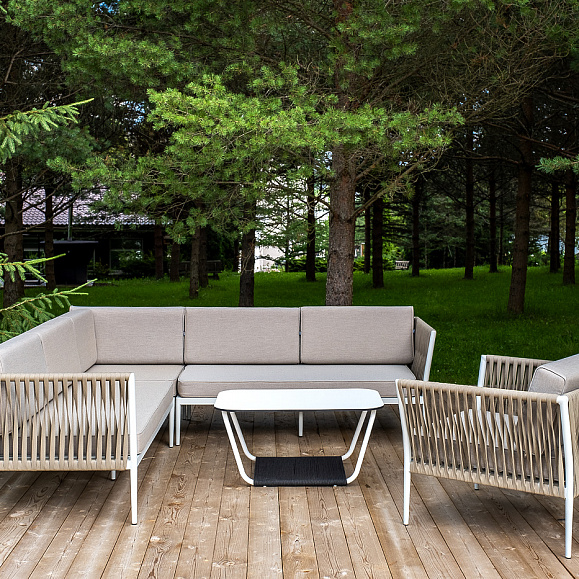 Касабланка модульная лаунж-зона из роупа (веревки), каркас из алюминия фото 6