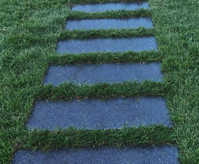 Пошаговая плита для дорожек 1000х500х80 мм Террацо Черный с черно-белым