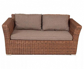 Диван двухместный Капучино 4SIS из искусственного ротанга, цвет коричневый