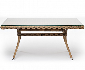 Латте плетеный стол из искусственного ротанга 140х80см, цвет соломенный