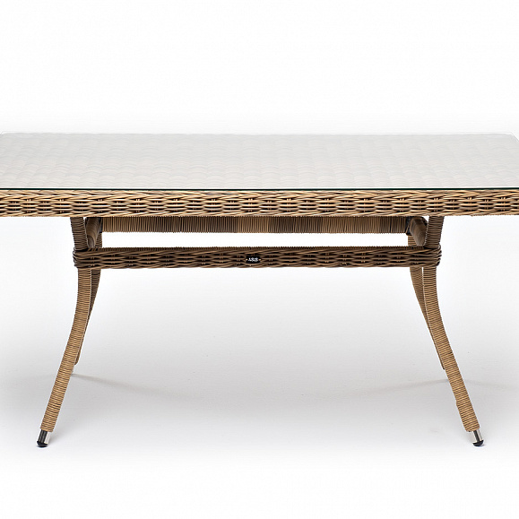 Латте плетеный стол из искусственного ротанга 140х80см, цвет соломенный фото 2