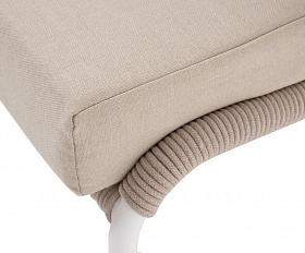 Лаунж-зона  Милан 5-местная плетеная из роупа (веревки), каркас алюминиевый белый, роуп бежевый