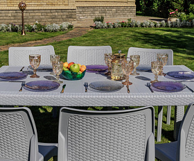 Обеденный комплект July L Royal Family из пластика, цвет светло-серый