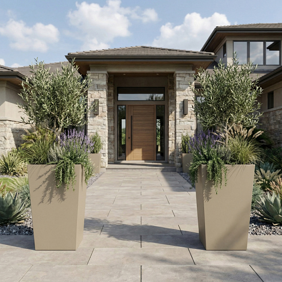 Кашпо Concretika Коник 40x40x70 Имбирный 1019 фото 1