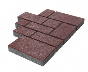 Тротуарная плитка Stellard Микс Сити 60 мм Красный