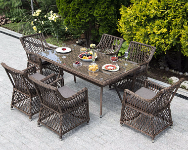Обеденная Латте 4SIS группа плетеная, цвет коричневый