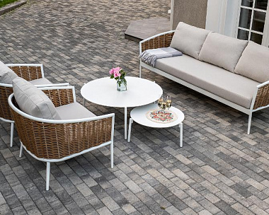 Лаунж-Зона Тоскана 4SIS из искусственного ротанга, цвет соломенный