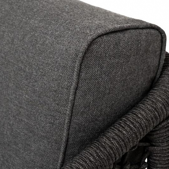 Кресло Канны 4SIS из роупа (веревки) узелкового плетения, основание дуб, цвет темно-серый фото 9