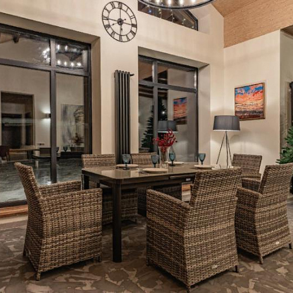 Обеденный комплект Ludwig + Fiona Royal Family из искусственного ротанга, цвет серый фото 4