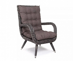 Плетеное кресло Толедо 4SIS из искусственного ротанга, цвет графит