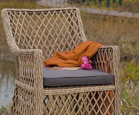 Плетеное кресло Латте 4SIS из искусственного ротанга, цвет соломенный