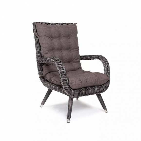 Плетеное кресло Толедо 4SIS из искусственного ротанга, цвет графит фото 2