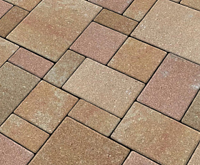 Тротуарная плитка Нобетек Новый город квартет 4НГК6Ф Колормикс №2 Янтарь